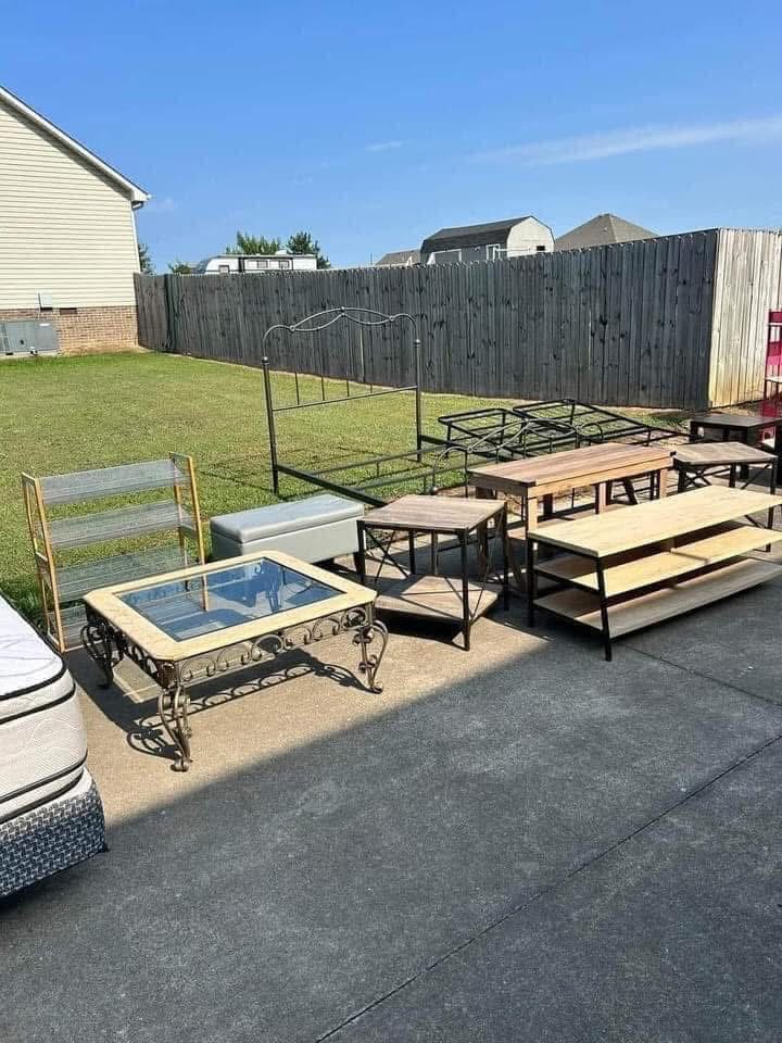 Free bed frame, coffee table and shelves